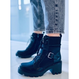 Bottines à talons hauts à lacets noires Brooks le noir 1