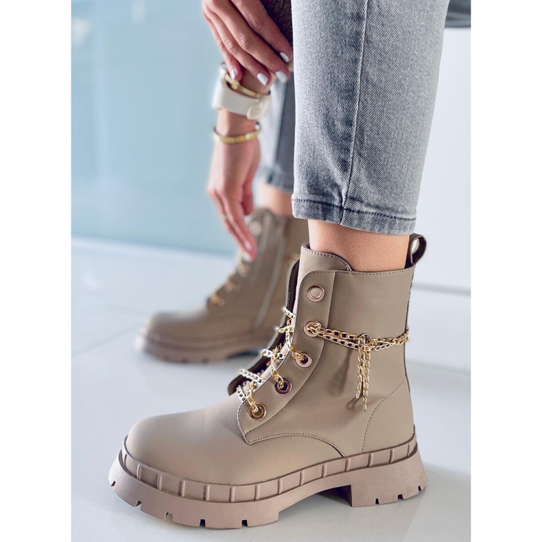 Bottines à lacets Lohan Abricot beige 1