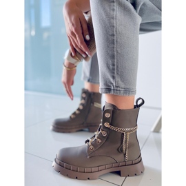 Bottes à lacets de Lohan Kaki brun 1