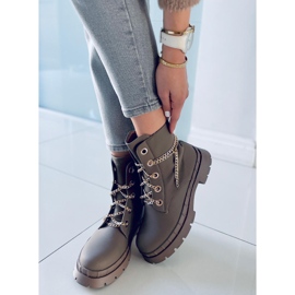 Bottes à lacets de Lohan Kaki brun 2
