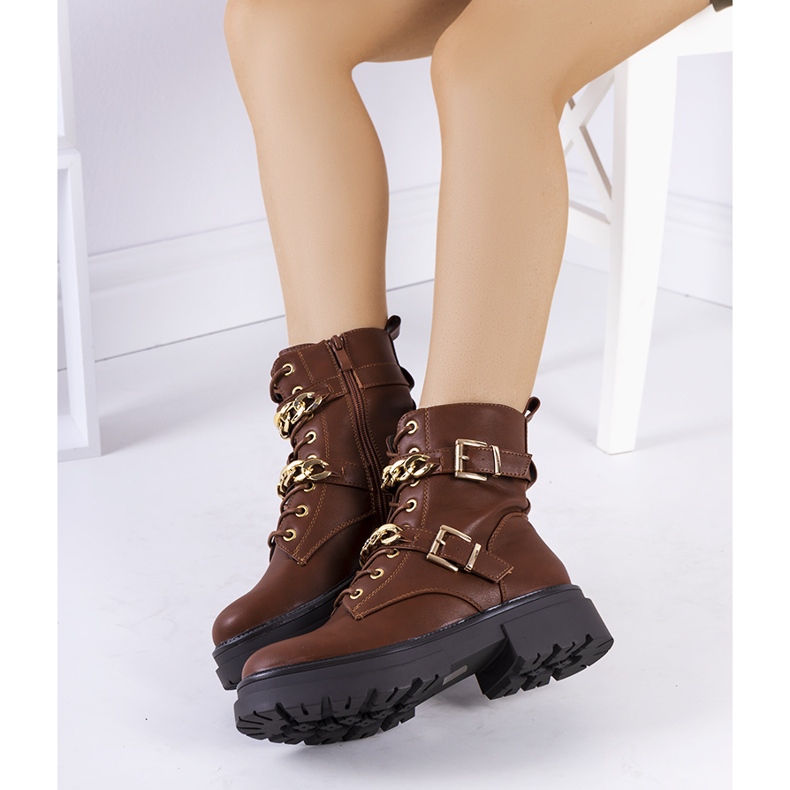 Bottes marron avec chaînes Corinna brun 1