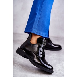 Vinceza Bottines Lacées Laquées Avec Découpes Noir Fabiana 1