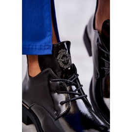 Vinceza Bottines Lacées Laquées Avec Découpes Noir Fabiana 2