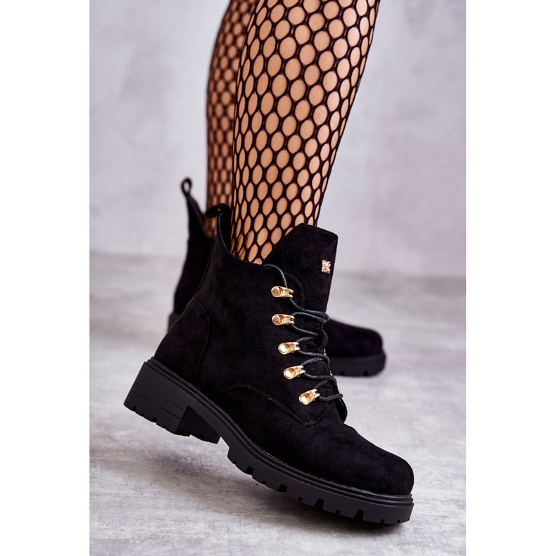 S.Barski Bottes Telma noires en daim classiques pour femmes le noir 1