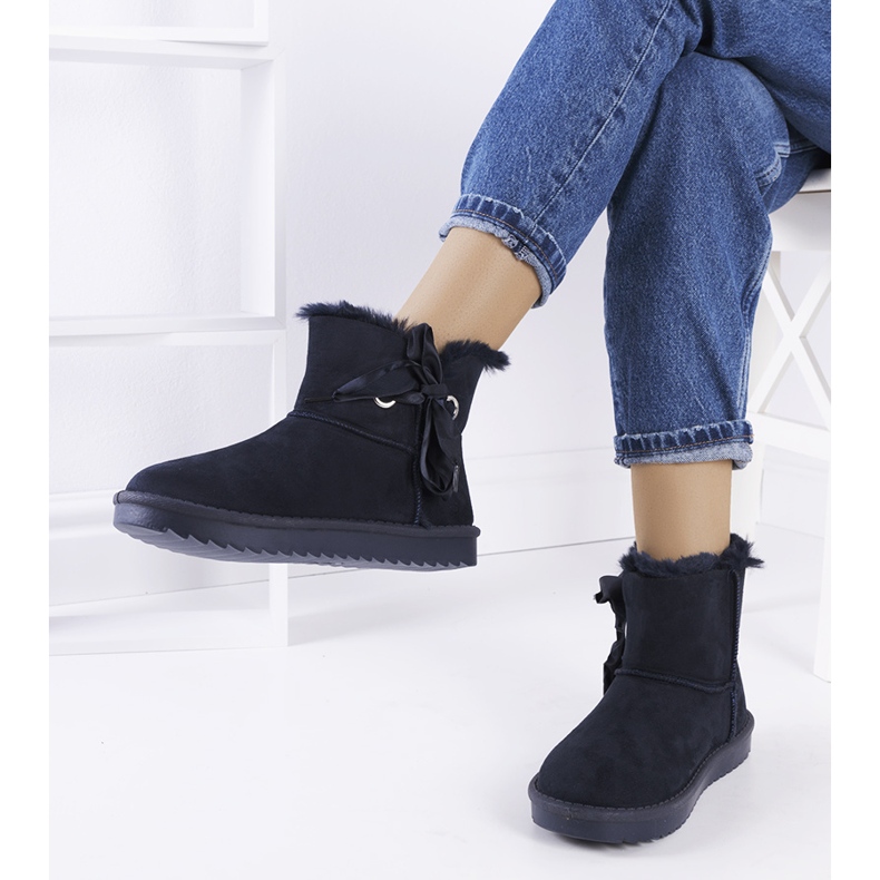 Bottes de neige bleu marine avec nœud Lachance 1 Bottes de neige bleu marine avec nœud Lachance 1