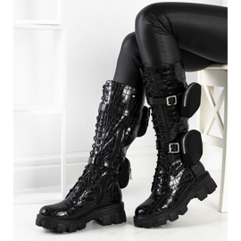 Bottes hautes noires avec sachet Peralta le noir 1 Bottes hautes noires avec sachet Peralta le noir 1