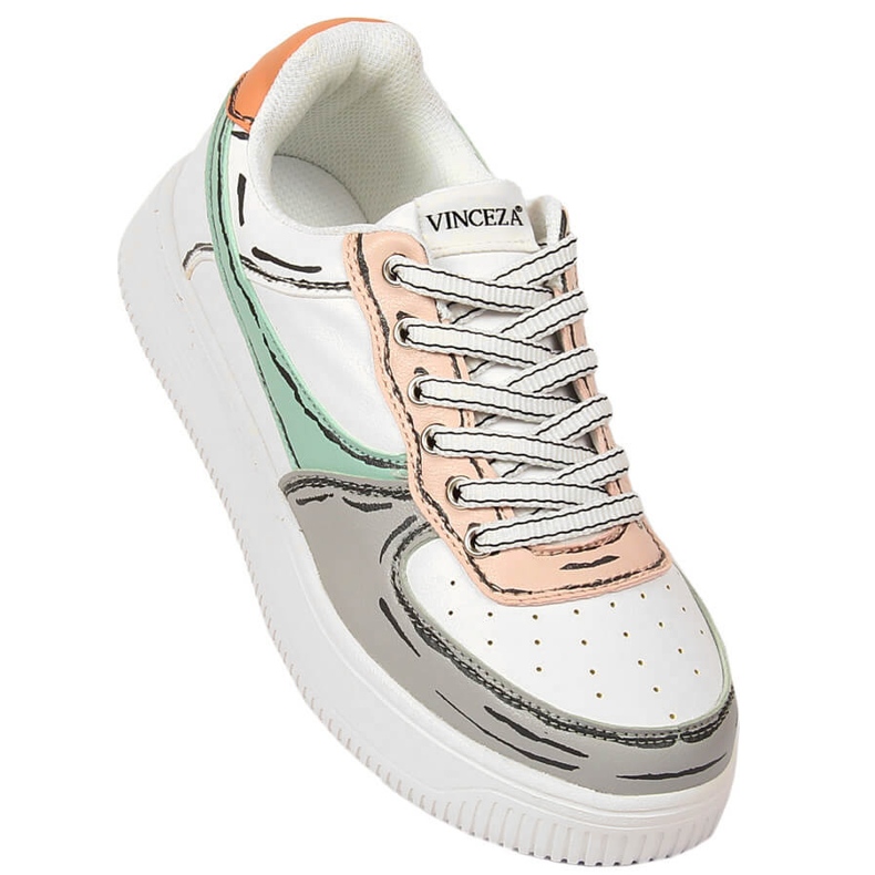 Chaussures de sport basses Vinceza multicolores blanche 1