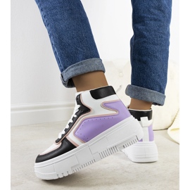 Baskets montantes Zetta noires et violettes le noir 1