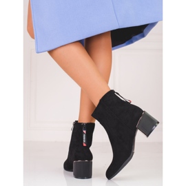 Bottes femme en daim noir Shelovet le noir 1