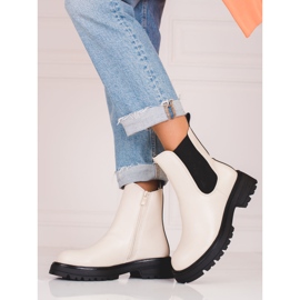 Bottes Shelovet Jodhpur beiges pour femmes sur la plate-forme 1