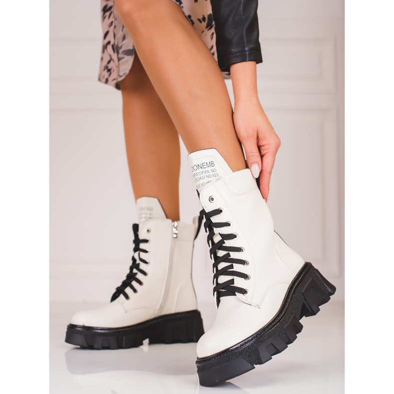 Sacs à lacets femme avec protection Shelovet blanc 1