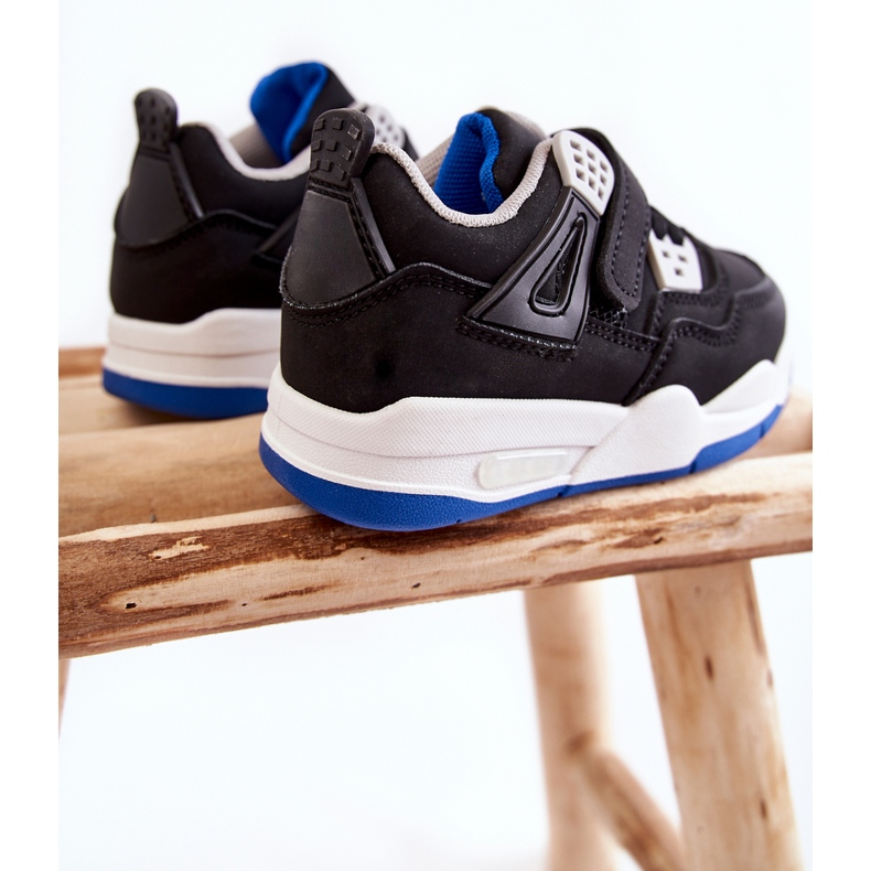 FR1 Chaussures de Sport en Cuir pour Enfant Noir et Marine Marisa le noir bleu 2