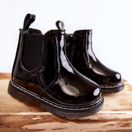 Bottes Chaudes Laquées Enfant Noir Porky le noir 4