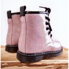 Bottes Chaudes Enfant Zippées Laquées Rose Goopy 1