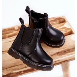 Bottes Chaudes Enfant Cuir Noir Porky le noir 2 Bottes Chaudes Enfant Cuir Noir Porky le noir 2