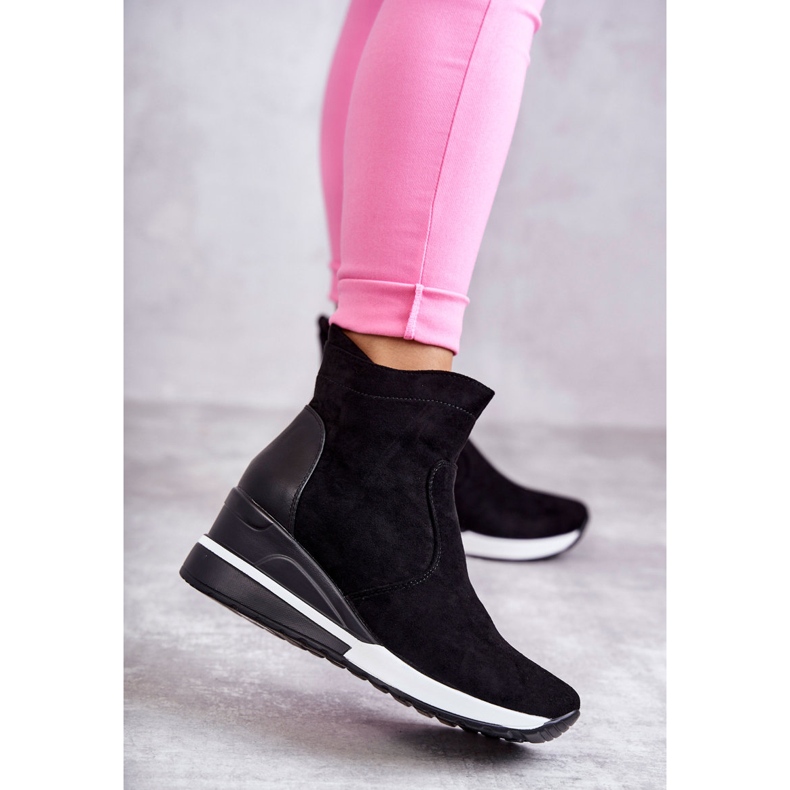 Vinceza Baskets compensées noires Rita le noir 1