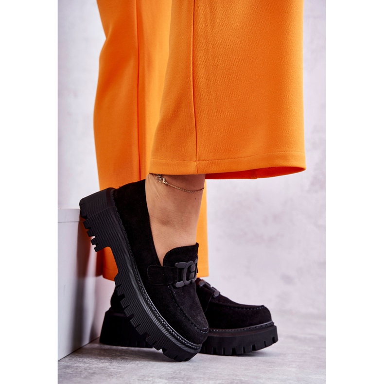 Chaussures en daim pour femmes avec décoration noire le noir 2