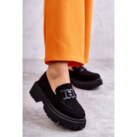 Chaussures en daim pour femmes avec décoration noire le noir 1