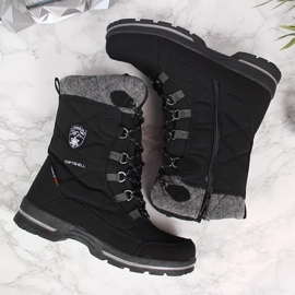 Bottes de neige pour enfants imperméables noires American Club 1