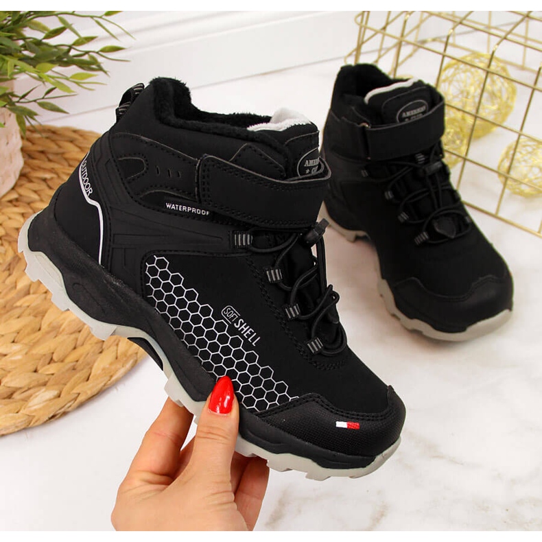 Après-skis American Club imperméables noirs pour garçon le noir 1