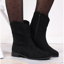 Santiags femme daim noir ajouré Jezzi JEZ368A le noir 6