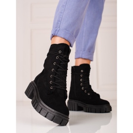 Vêtements de travail femme en daim noir Shelovet 1