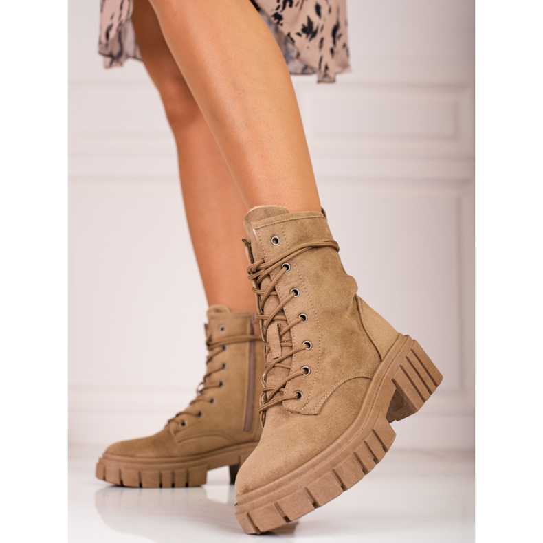 Sacs Shelovet femme en daim beige brun 1