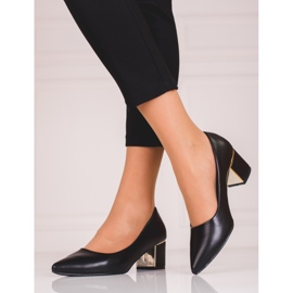 Escarpins noirs pour dames sur un poteau Shelovet bas le noir 1