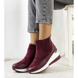 Bottines compensées chaudes bordeaux Arkala 1