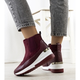 Bottines compensées chaudes bordeaux Arkala 2
