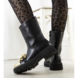 Bottes noires avec chaîne Morro le noir 1