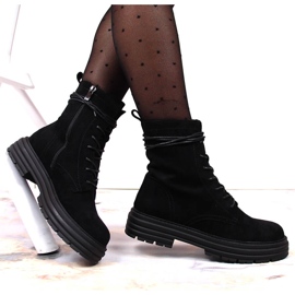 D&A Noir OLI175B boots trappeur daim noir le noir 4