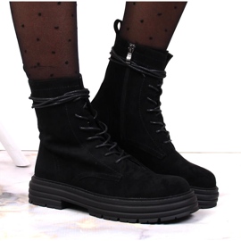 D&A Noir OLI175B boots trappeur daim noir le noir 5