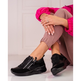 Baskets femme en cuir avec fermeture éclair Shelovet le noir 1