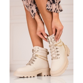 Chaussures de randonnée femme beiges avec chaînes Shelovet 2