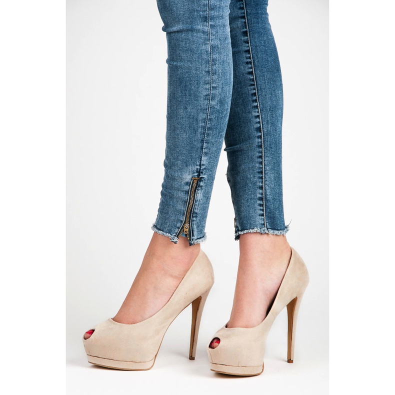 Vices Escarpins en daim à bout ouvert brun 2