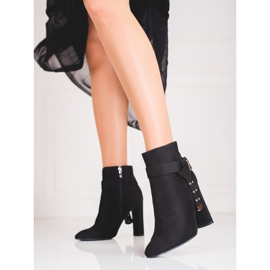 Bottes pour femmes sur le poteau en daim écologique Shelovet le noir 2 Bottes pour femmes sur le poteau en daim écologique Shelovet le noir 2