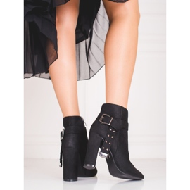 Bottes pour femmes sur le poteau en daim écologique Shelovet le noir 1 Bottes pour femmes sur le poteau en daim écologique Shelovet le noir 1