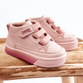 PA1 Baskets montantes côtelées pour enfant rose Baxter 1