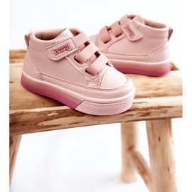 PA1 Baskets montantes côtelées pour enfant rose Baxter 2