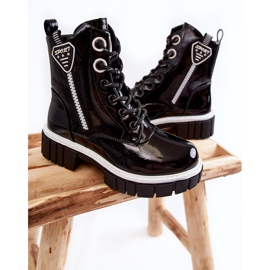 S.Barski Bottes Chaudes Noires Laquées Avec Fermeture Éclair Marcella 2