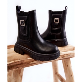 Bottes hautes en cuir pour filles noires Shelby 2