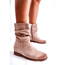 PG1 Bottines Femme Daim Beige Venis CH2180 1