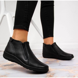 Bottes confortables en cuir noir Helios 642 2