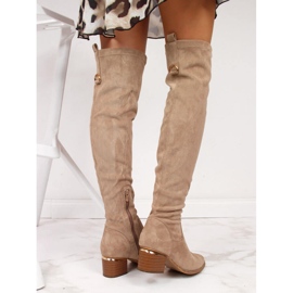 Cuissardes en daim beige femme eVento 2
