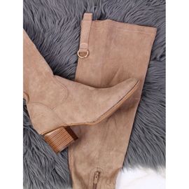 Cuissardes en daim beige femme eVento 4