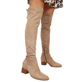 Cuissardes en daim beige femme eVento 3