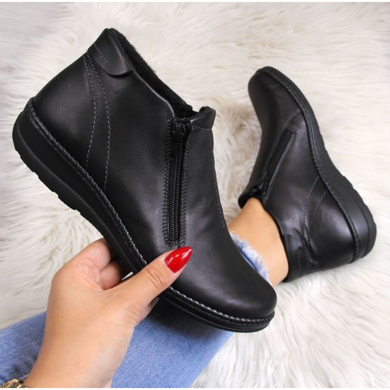 Bottes en cuir confortables Helios W 642 noir 1