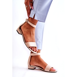 PA2 Sandales Cuir Femme Beige Shanley 4099 2