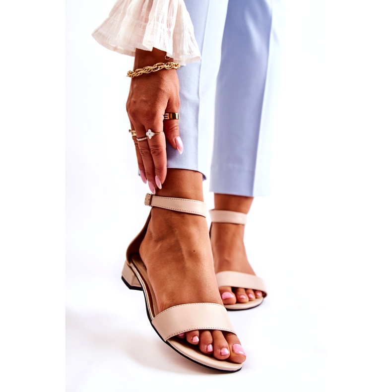 PA2 Sandales Cuir Femme Beige Shanley 4099 1